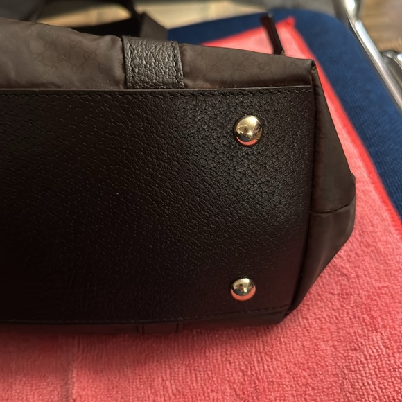 Chocolate Brown Gucci Tote- mini Gucci nylon - Picture 5 of 14